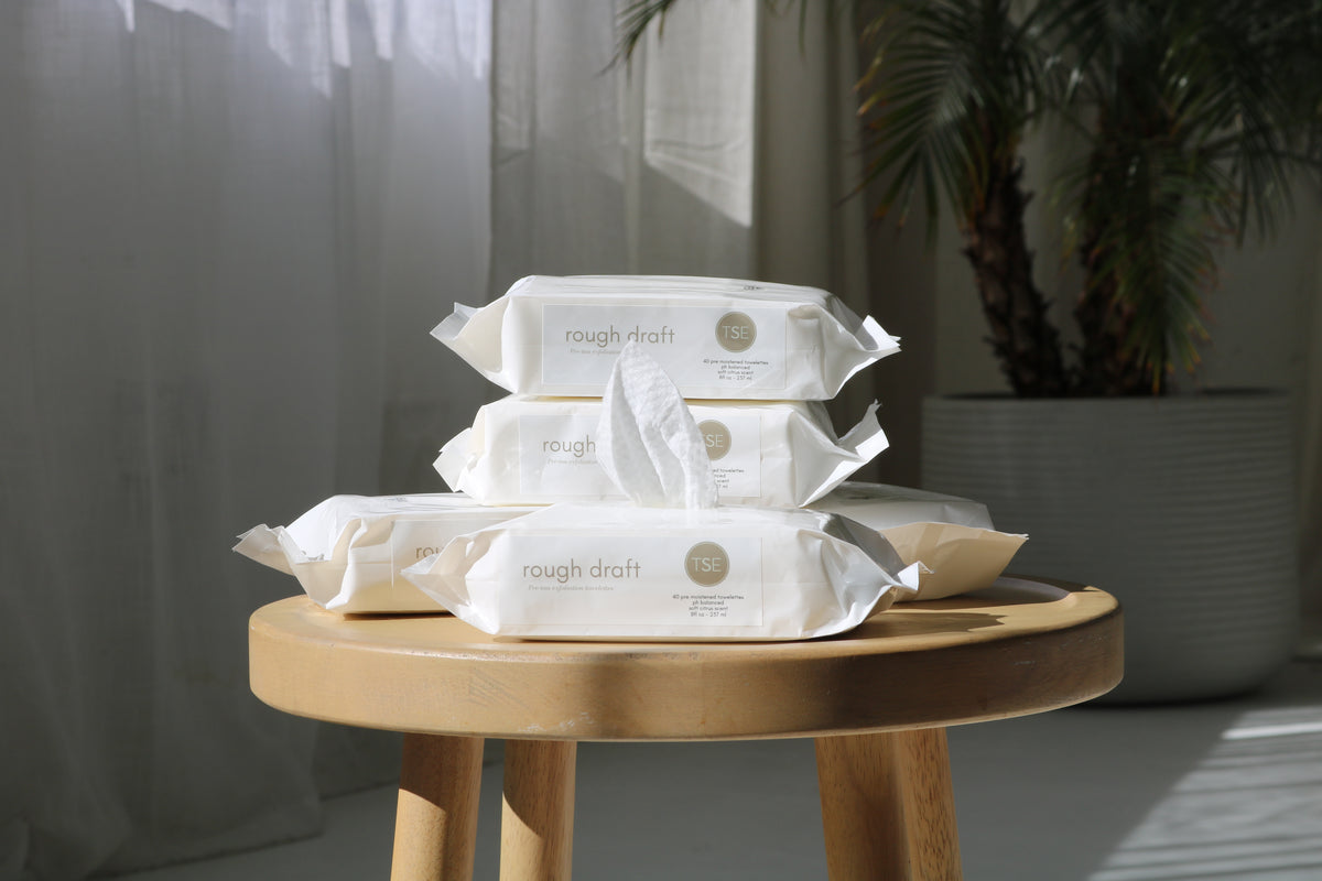 Pre spray tan exfoliation prep wipes